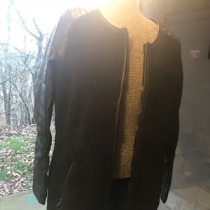 Miss London black textured coat.